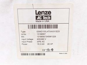 LENZE 13188567 Frequency Inverter ESMD153L4TXAXX1E23