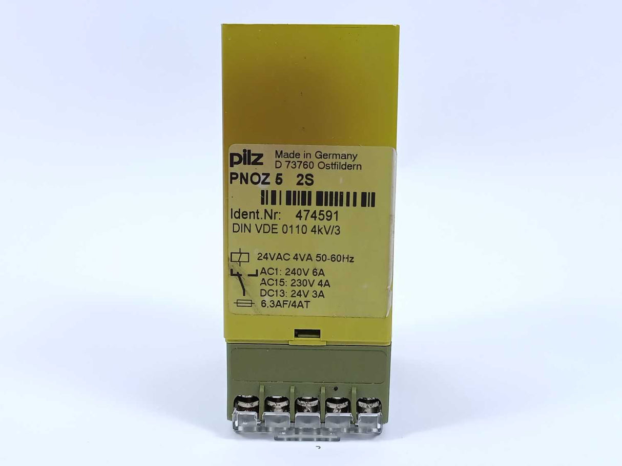 Pilz 474591 Pnoz 5 2S Relay 24VAC 4VA 50-60Hz
