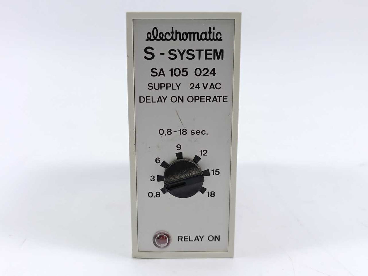 Electromatic SA 105 024 S-system delay on operate 0.15-3sec., Supply 24VAC