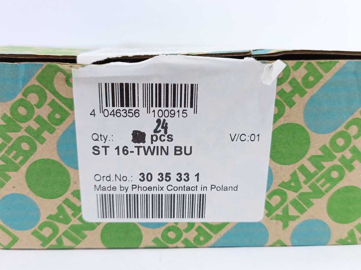Phoenix Contact 30 35 33 1 ST16-TWIN BU Terminal Block Batch 24 Pcs.