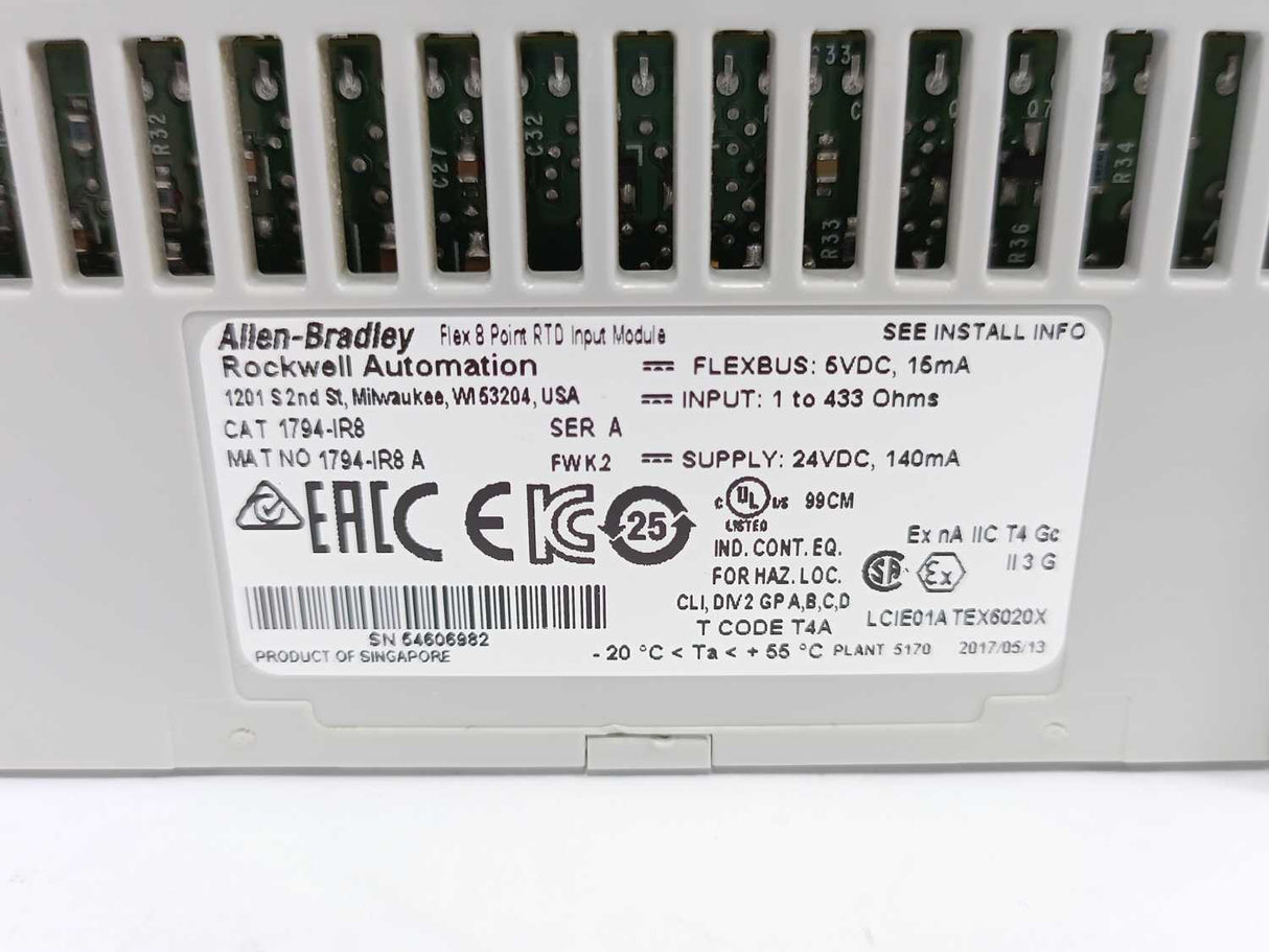 AB / Rockwell Automation 1794-IR8 Ser. A FLEX I/O RTD Input Module