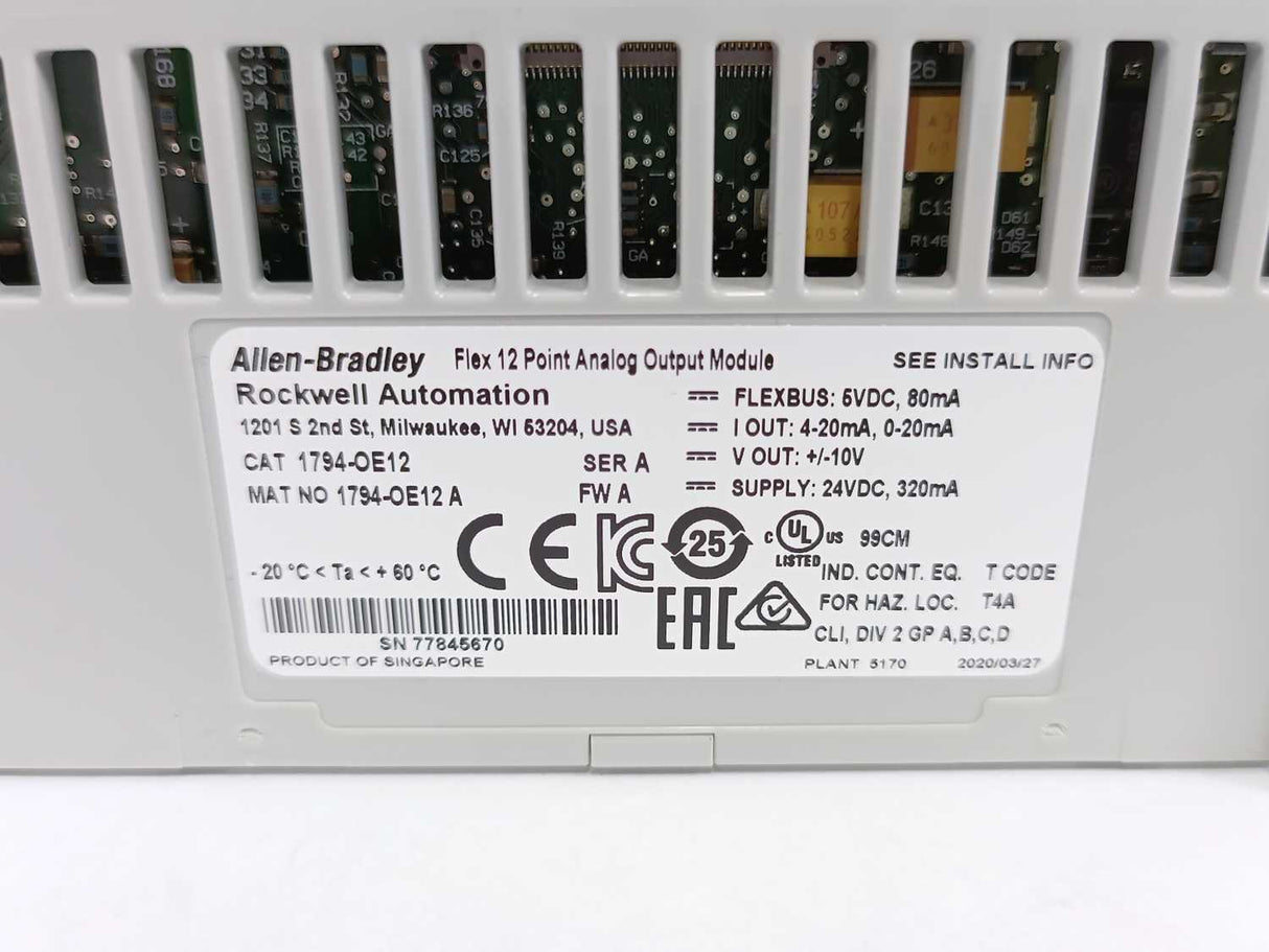 AB / Rockwell Automation 1794-OE12 Ser. A Flex 12 Point Analog Output Module