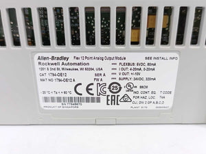 AB / Rockwell Automation 1794-OE12 Ser. A Flex 12 Point Analog Output Module