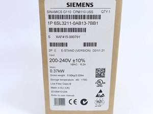 Siemens 6SL3211-0AB13-7BB1 SINAMICS G110-CPM110 AC Drive