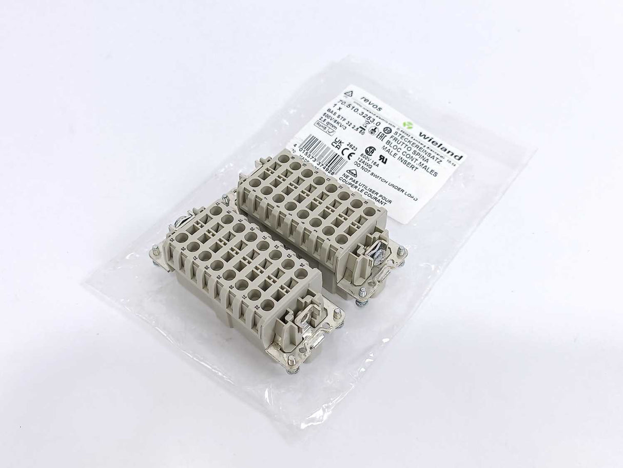 Wieland 70.510.3253.0 Male Plug Instert 2 Ppcs. Batch