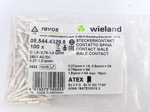 Wieland 05.544.4329.8 Pin Male Contact 100 Pcs. Batch
