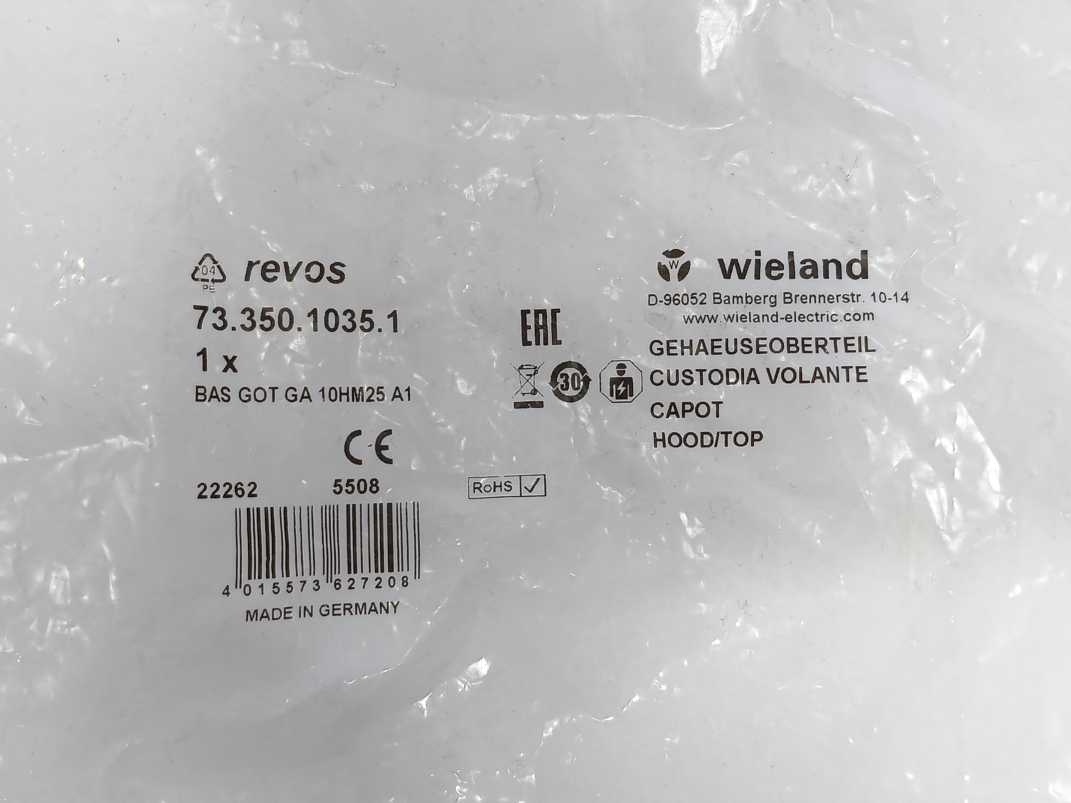 Wieland 73.350.1035.1 Housing Cover BAS GOT GA 10HM25 A1