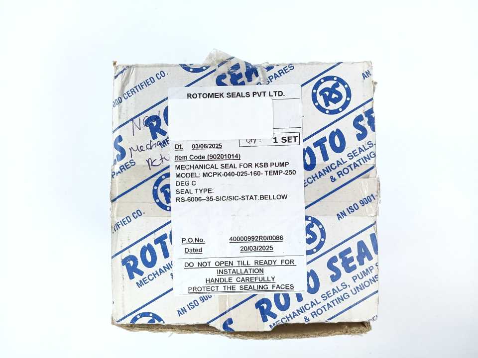 Rotomek Seals 90201014 Mechanical Seal for KSB Pump MCPK-040-025-160