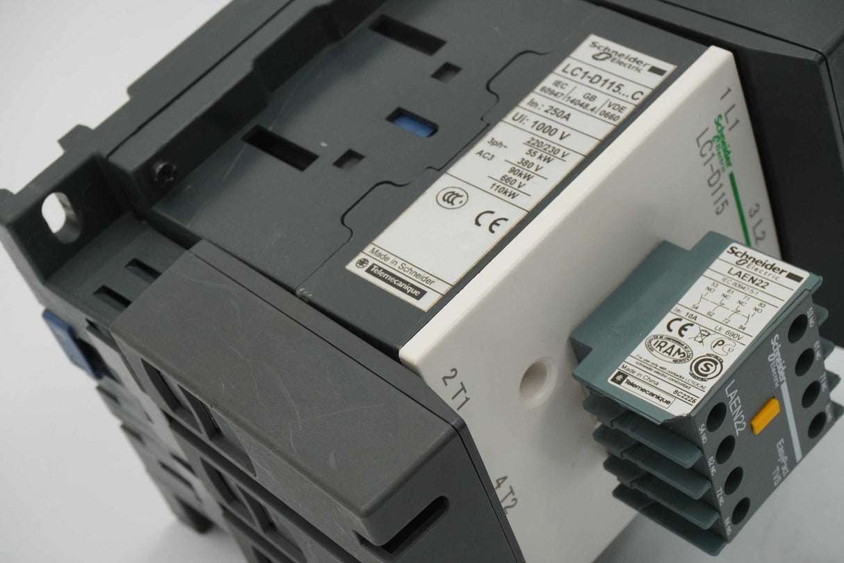 Schneider Electric LC1-D115 TeSys D Series AC Magnetic Contactor with LAEN22