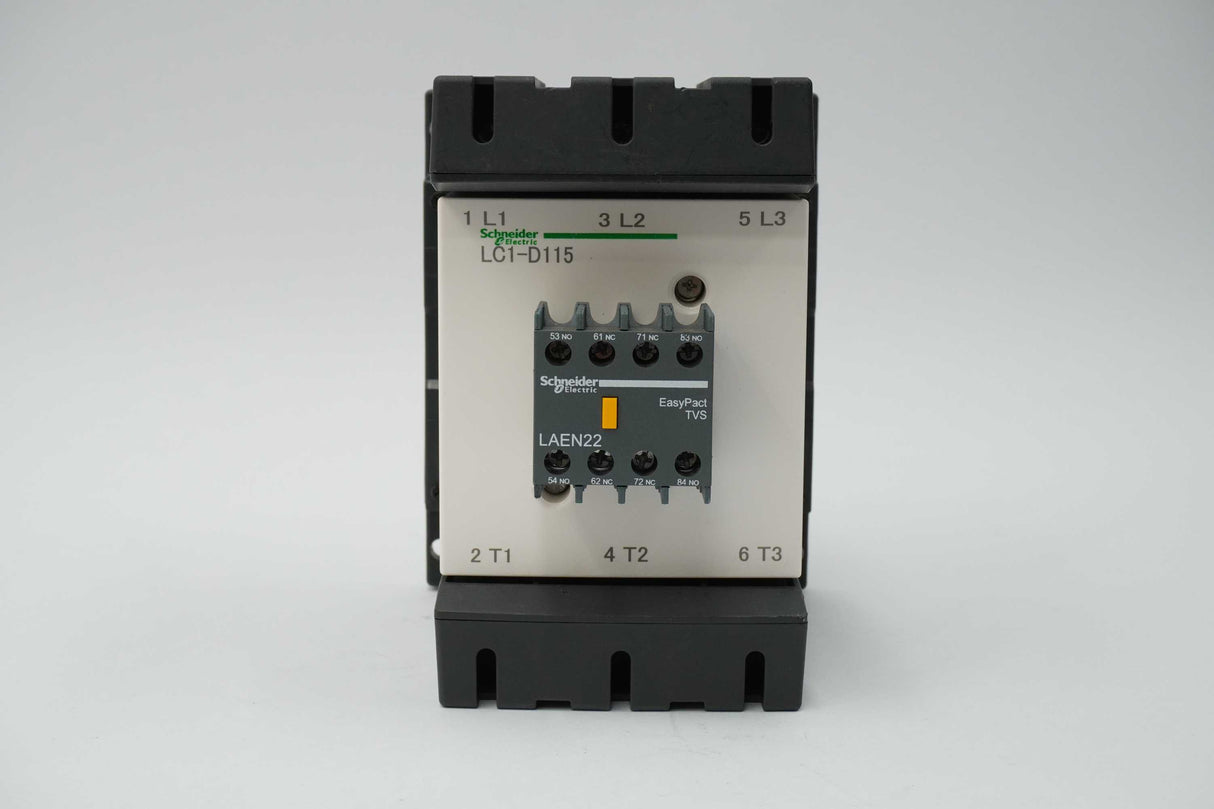 Schneider Electric LC1-D115 TeSys D Series AC Magnetic Contactor with LAEN22