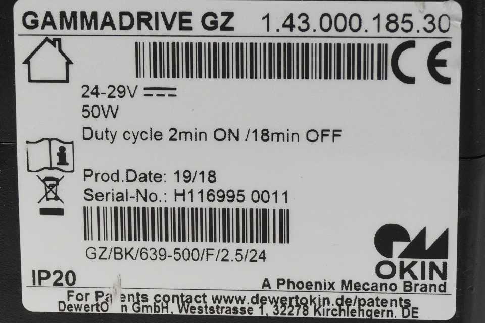 DewertOkin GmbH 1.43.000.185.30 Gammadrive GZ Electric Linear Actuator