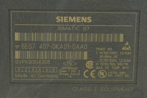 Siemens 6ES7407-0KA02-0AA0 SIMATIC S7-400 SV Power Supply PS 407 10A