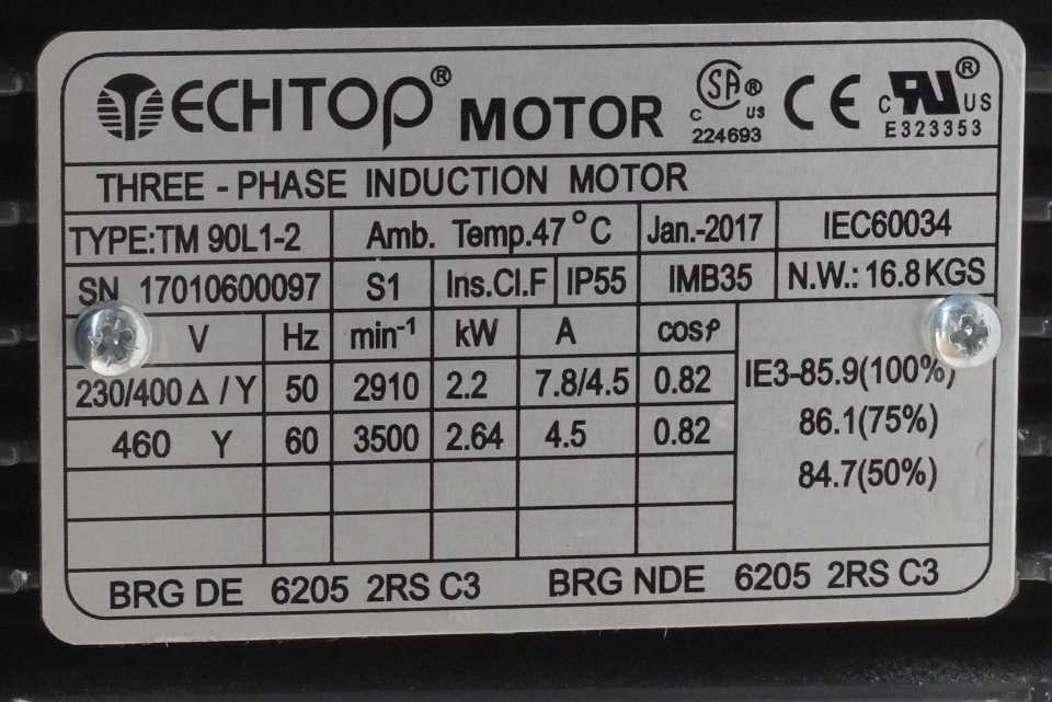 Shanghai Top Motor Co., Ltd. TM 90L1-2 Three-Phase Induction Motor