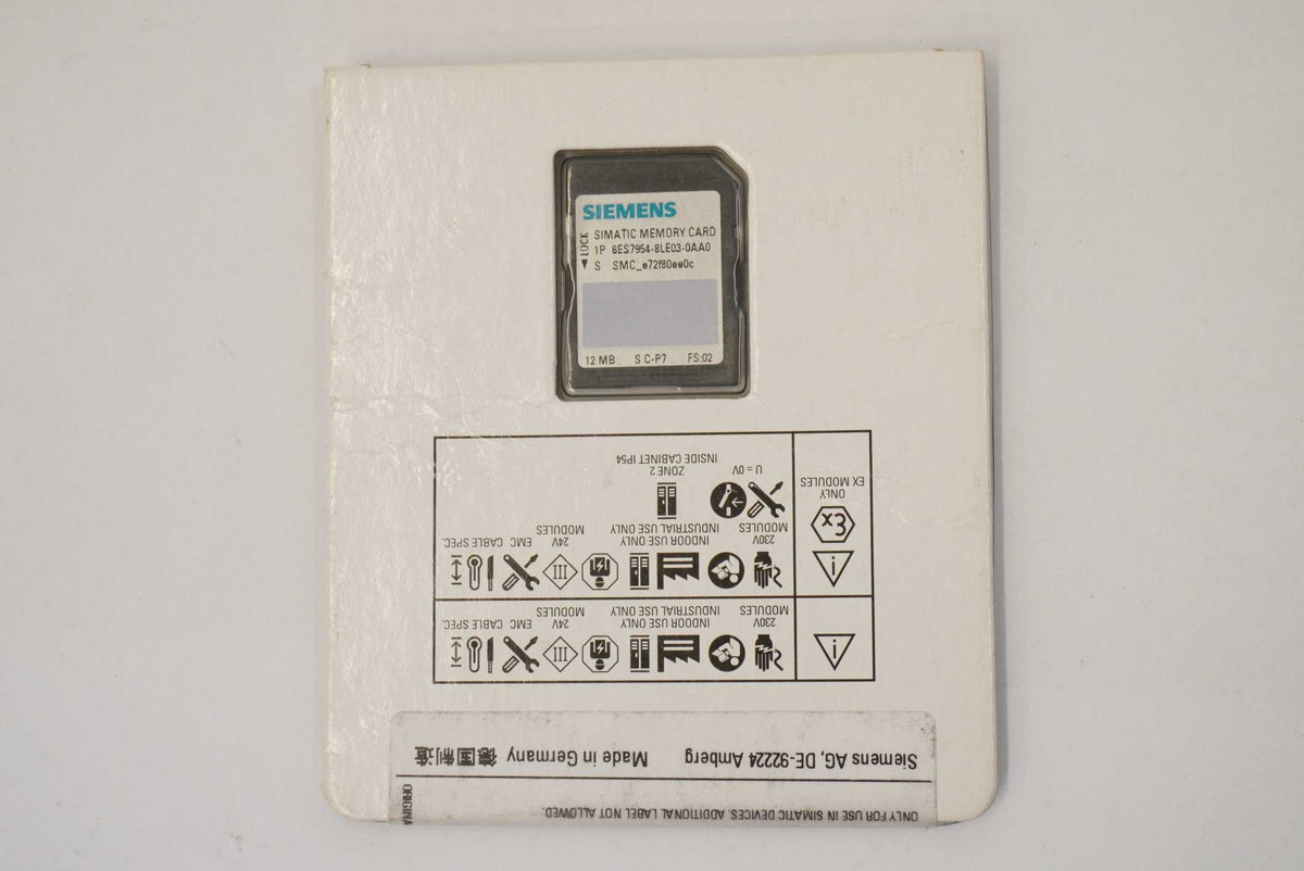 Siemens 6ES7954-8LE03-0AA0 SIMATIC S7 Memory Card 12 MB