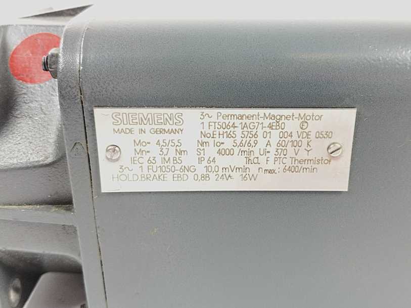 Siemens 1FT5064-1AG71-4EB0 3~Permanent-Magnet-Motor w 6FX2001-2EB50