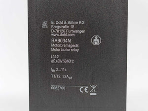 E.Dold & Söhne BA9034N Motor Break Relay Ministop