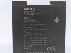 DOLD B19034 Motor Break Relay Ministop