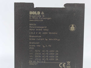 DOLD B19034 Motor Break Relay Ministop