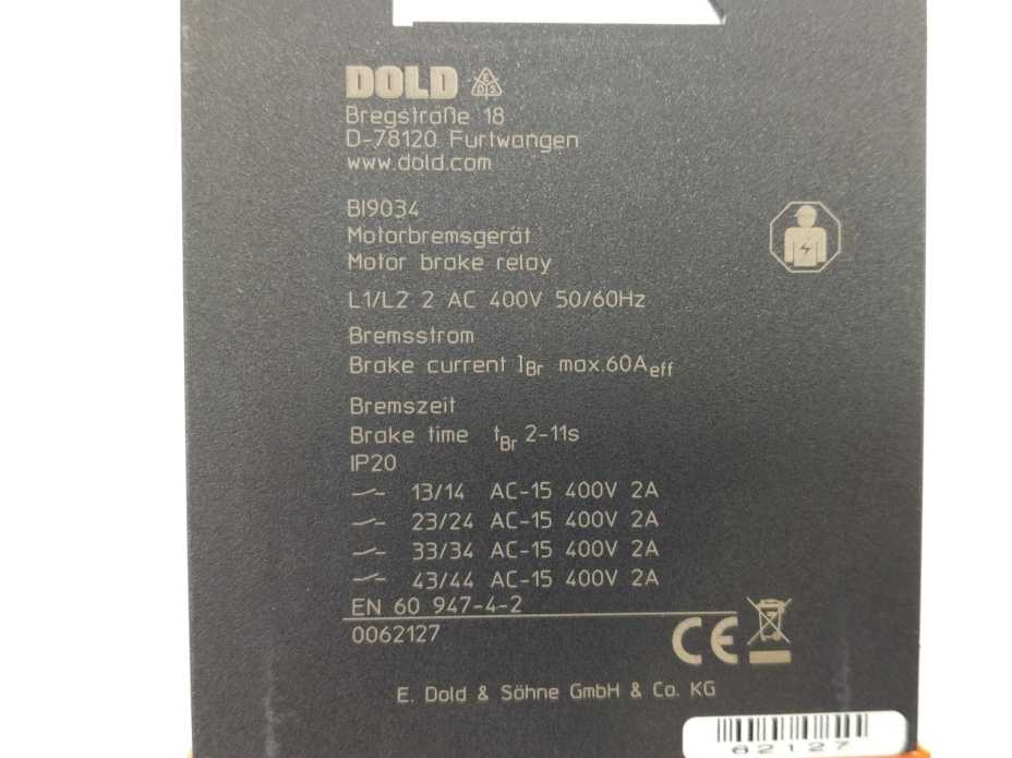 DOLD 0062127 BI9034 Motor Break Relay Ministop