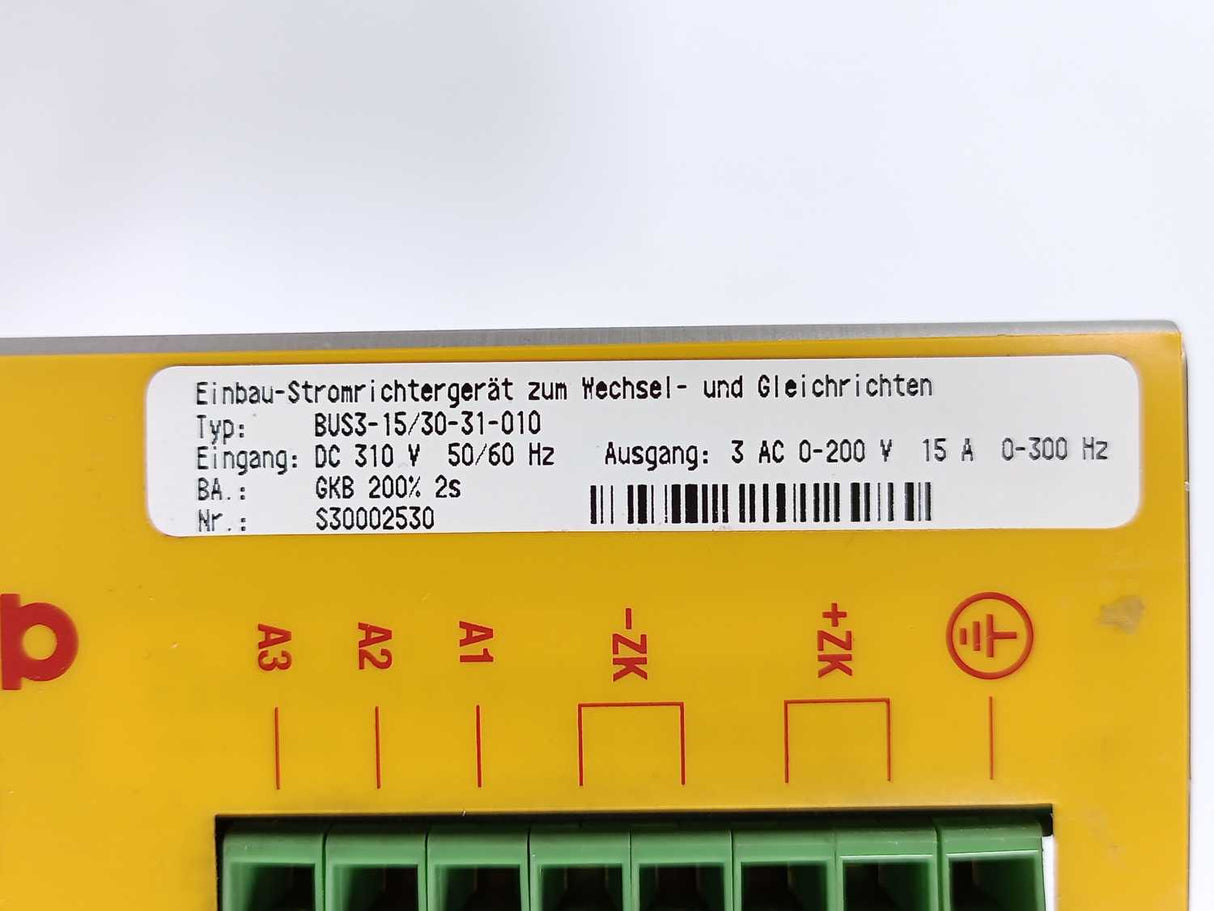Baumüller Nürnberg BUS3-15/30-31-010 Power Converter Rectifier DC 310V 50/60Hz