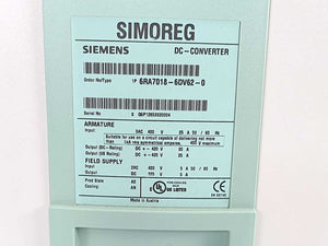 Siemens 6RA7018-6DV62-0 DC-Converter