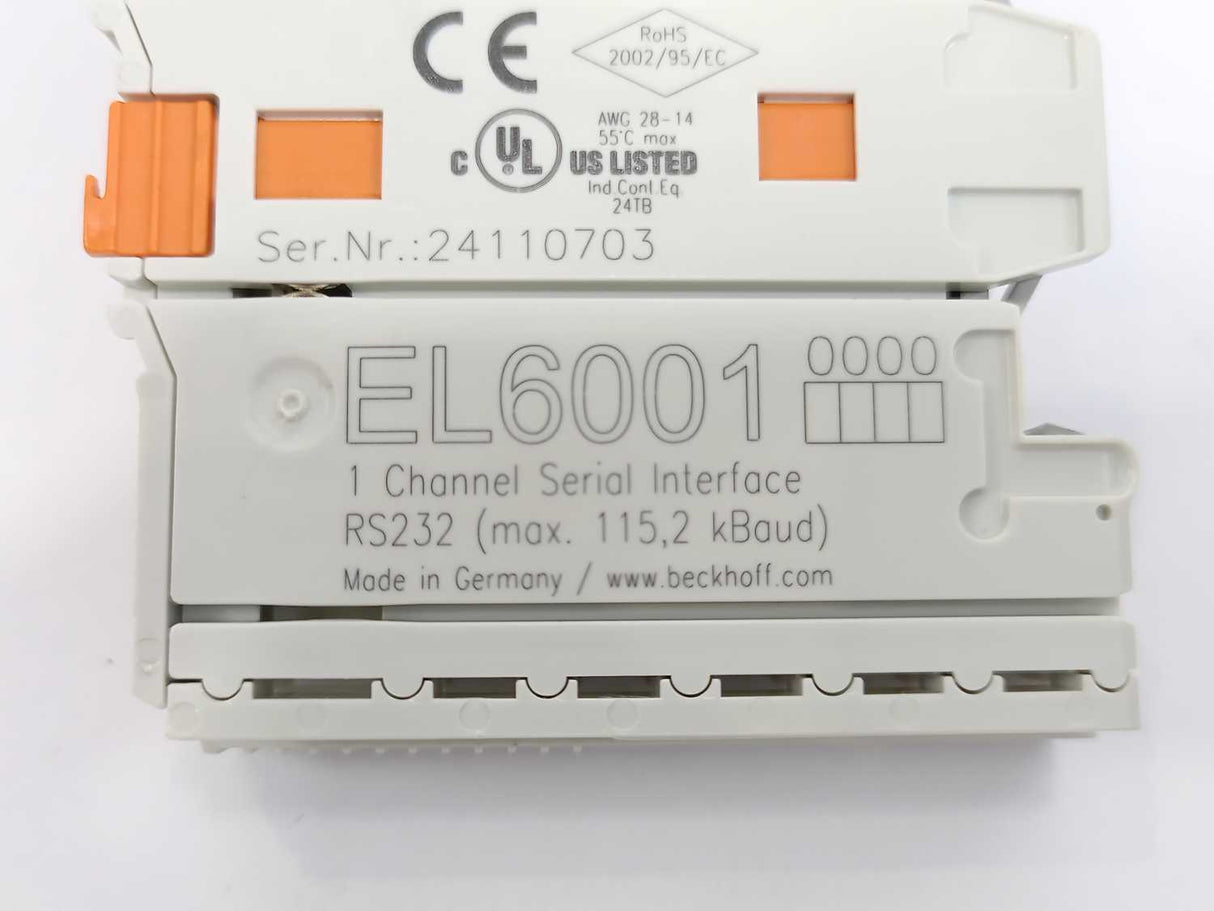 Beckhoff EL6001 1 Channel Serial Interface, RS232