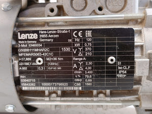LENZE G50BB111MHAR2C 0,75kW Geared Motor, i=17,889