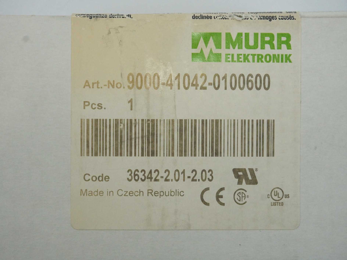 MURR Elektronik 9000-41042-0100600 Connector/Cable Assembly 9000-41042-0100600