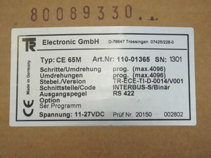 TR Electronic 110-01365 CE 65M RS 22 Multiturn Encoder