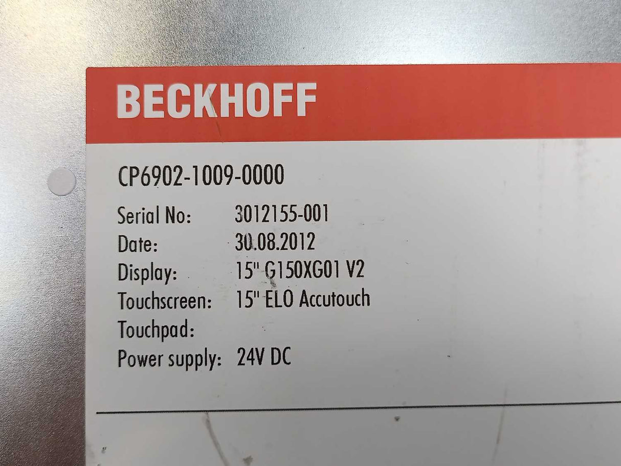 Beckhoff CP6902-1009-0000 15" ELO Accutouch Panel