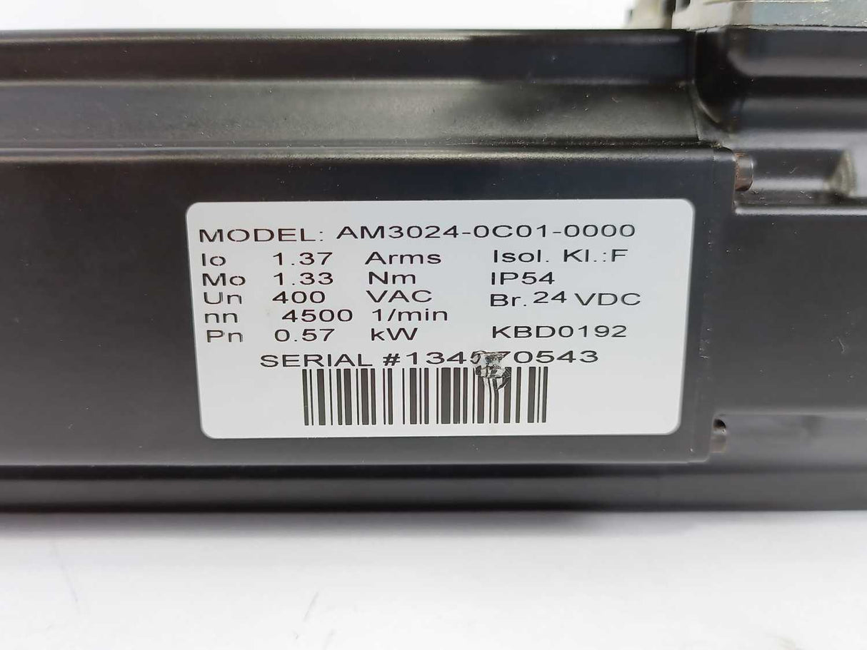 Beckhoff AM3024-0C01-0000 Servomotor 0.57kW 1.33Nm