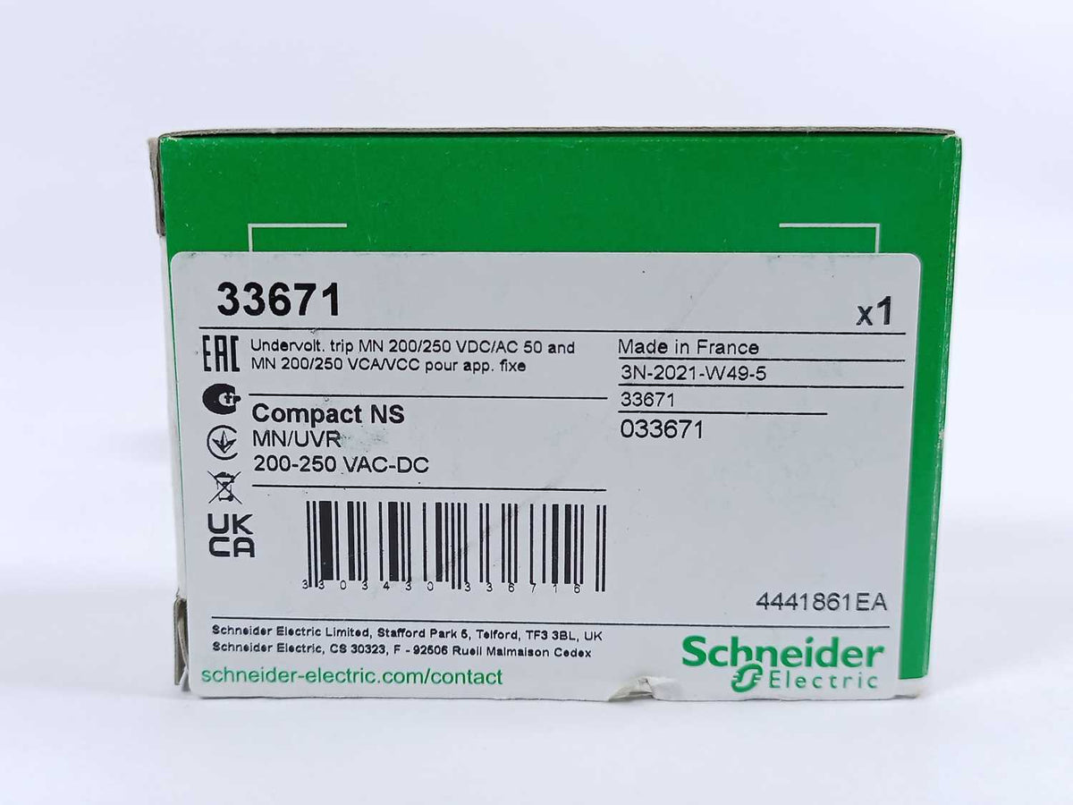 Schneider Electric 33671 Air Circuit Breaker Under Voltage Coil 200-25 ...