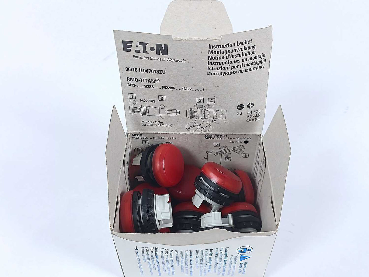 Eaton M22-L-R Indicator Light, Flush Red, Batch of 10 pcs.