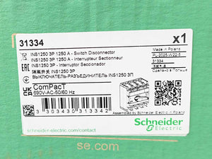 Schneider Electric 31334 Switch Disconnector, Compact INS1250, 1250 A