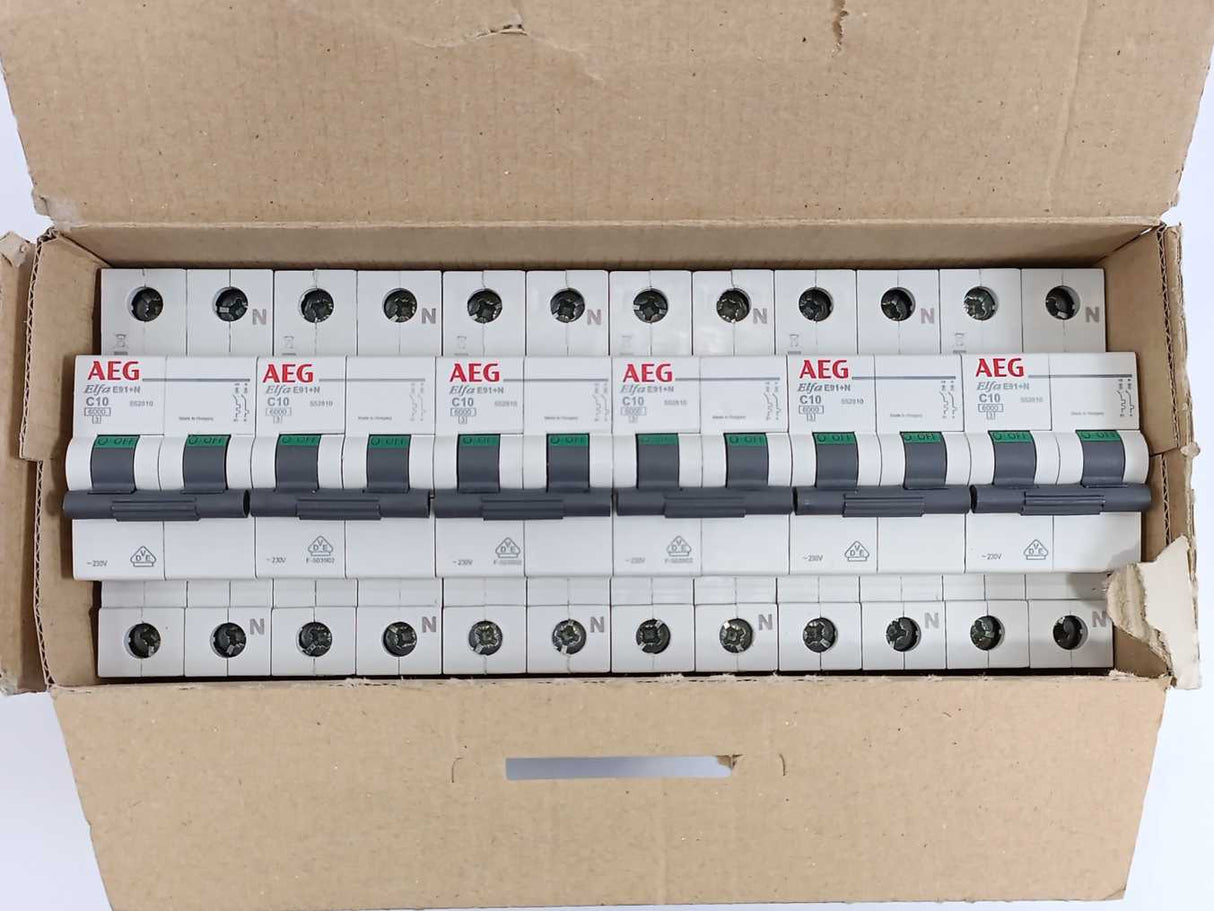 AEG E91C10N Elfa E91+N Circuit Breakers, Batch of 6 pcs.