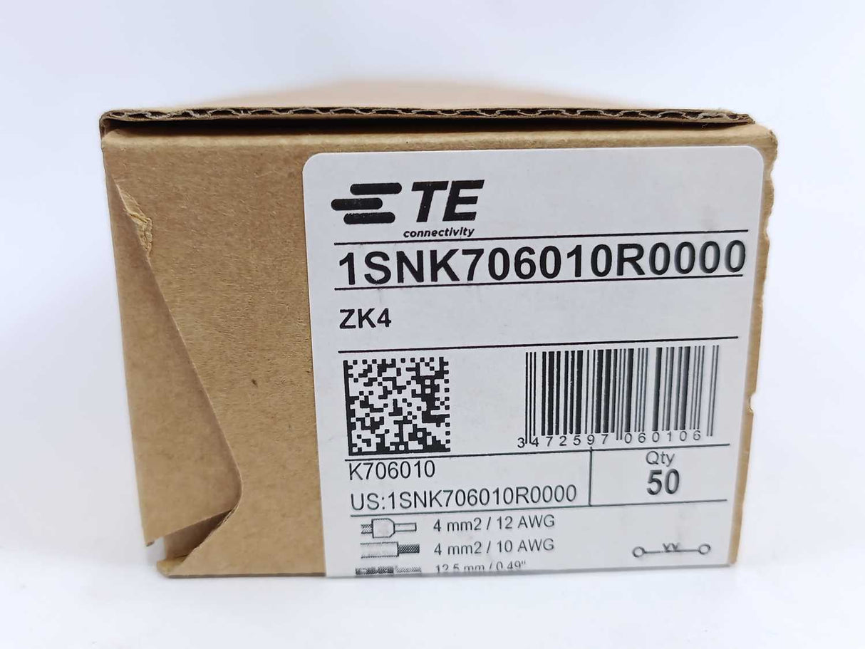 TE Connectivity 1SNK706010R0000 Fed-Through Terminal Blocks, Batch of 50 pcs.