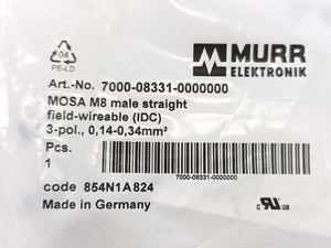 MURR Elektronik 7000-08331-0000000 Industrial Circular Connector, 3-Pole