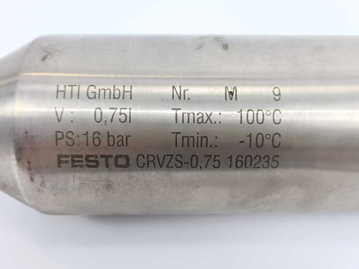 Festo CRVZS-0,75 160235 Air Reservoir High-Alloy Stainless Steel