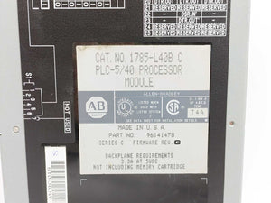 AB 1785-L40B Ser. C Firmware Rev. G PLC-5/40 Processor Module
