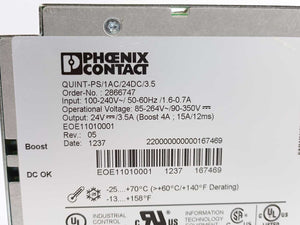 Phoenix Contact 2866747 QUINT-PS/1AC/24DC/3.5A Power Supply