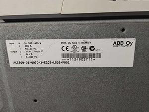 ABB ACS800-01-0070-3+E202+L503+P901 Frequency Converter