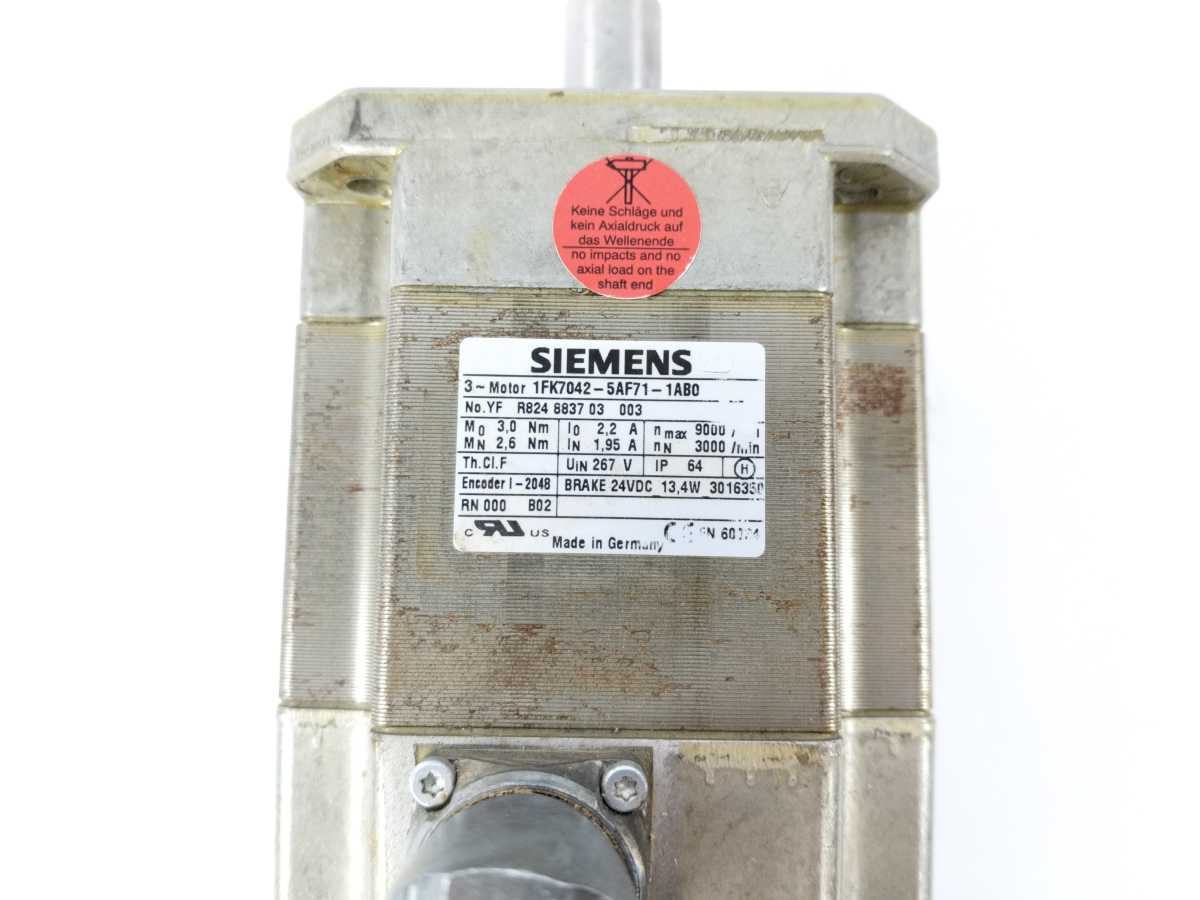 Siemens 1FK7042-5AF71-1AB0 SIMOTICS S Servo Motor 1FK7 0.82kW