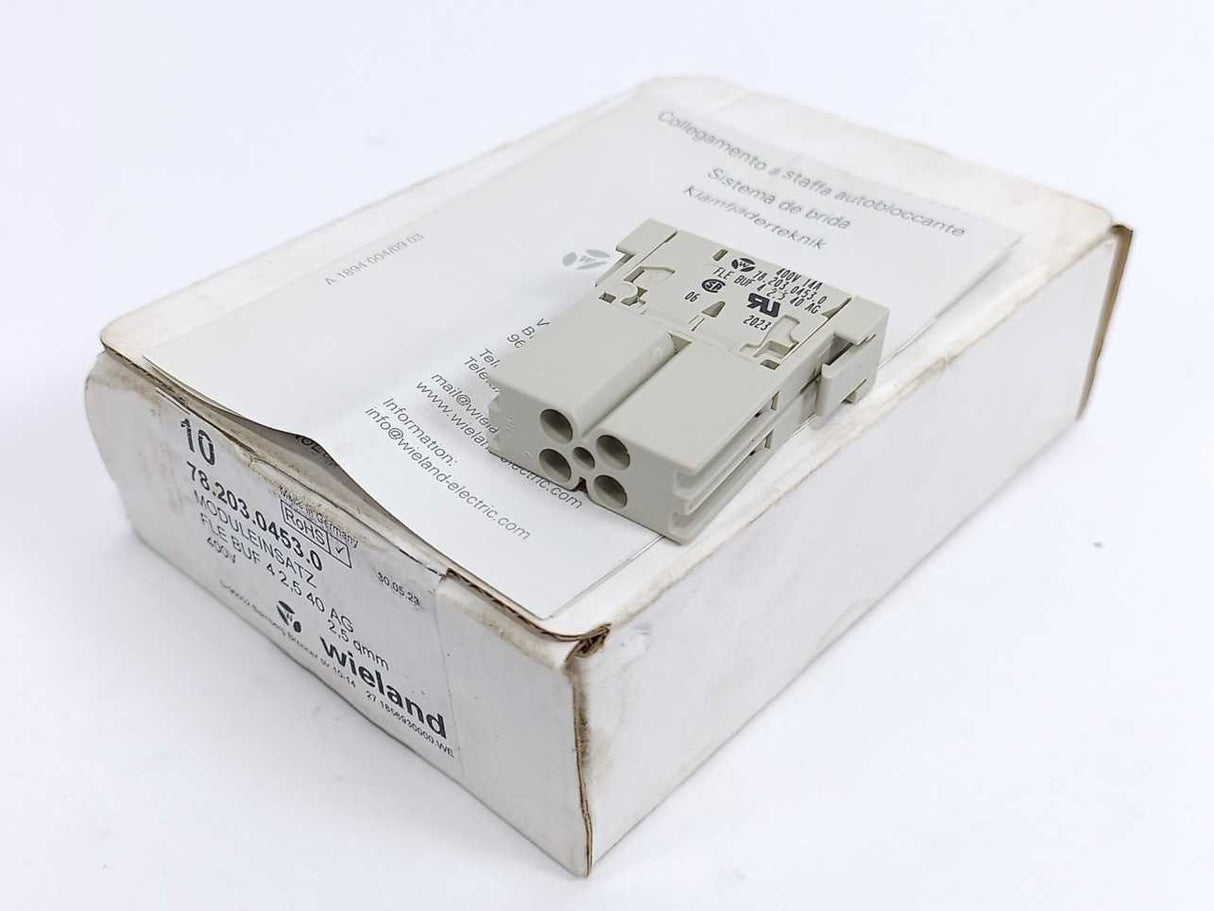 Wieland 78.203.0453.0 FLE BUF 4 2,5 40 AG Modular Inserts 10 Pcs.
