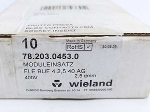 Wieland 78.203.0453.0 FLE BUF 4 2,5 40 AG Modular Inserts 10 Pcs.