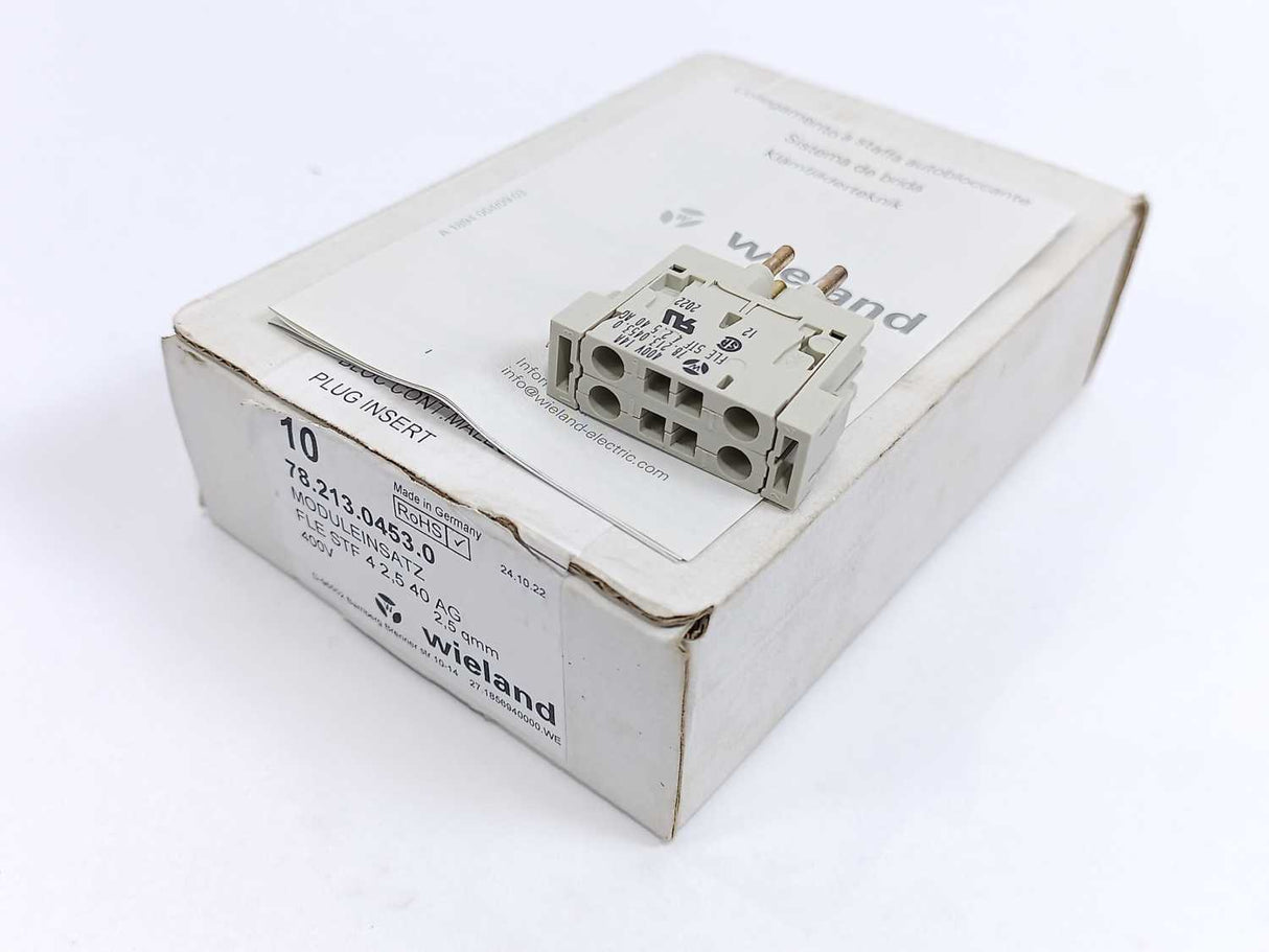 Wieland 78.213.0453.0 Modular Insert FLE STF 4 2,5 40 AG 10pcs batch