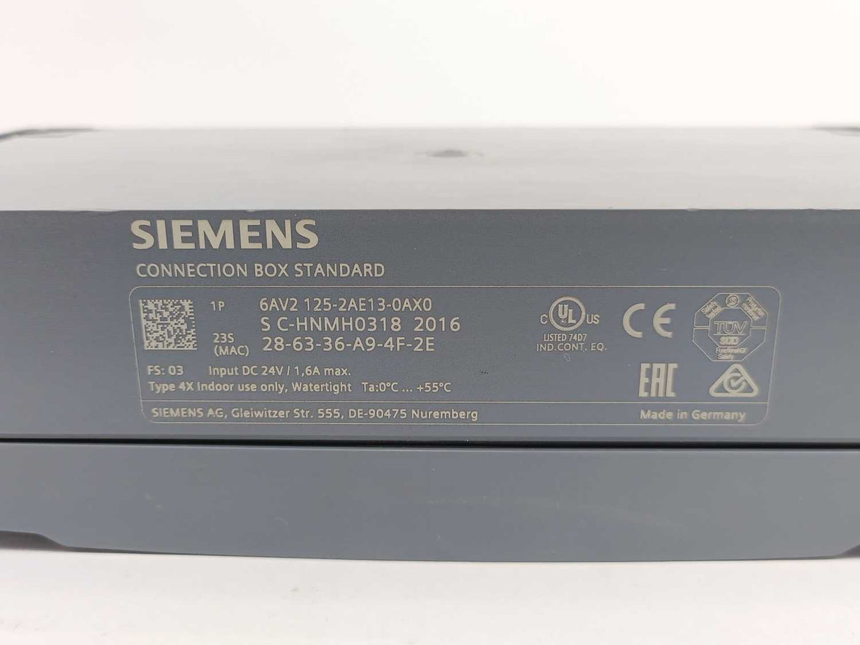 Siemens 6AV2125-2AE13-0AX0 SIMATIC HMI Connection Box Standard