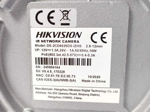 HikVision DS-2CD6626DS-IZHS EXIR Varifocal Dome Anti-Corrosion Network Camera