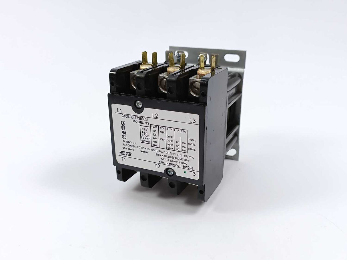 TE Connectivity 3100-30I17999CJ Electromechanical Relay Contactor 3PST 60A 24V