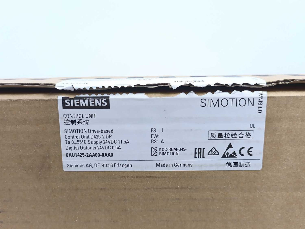 Siemens 6AU1425-2AA00-0AA0 SIMOTION Drive-based Control Unit