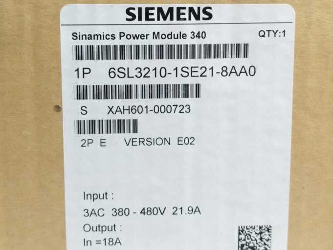Siemens 6SL3210-1SE21-8AA0 Sinamics Converter Power Module